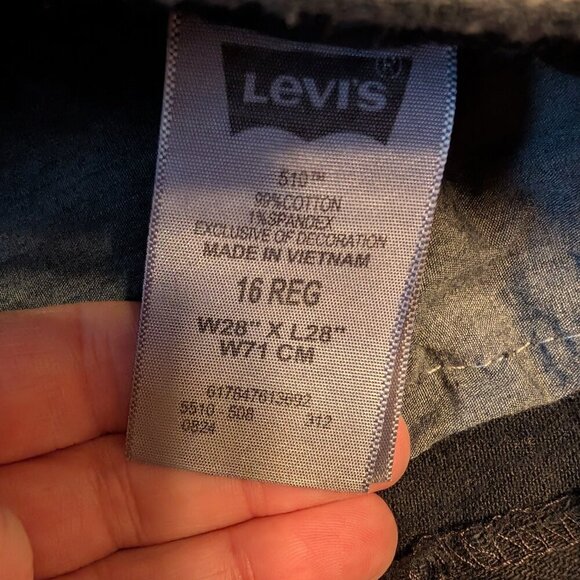 Levi's 510 Super Skinny Black Label boys 16 regular black jeans EUC - Picture 8 of 9